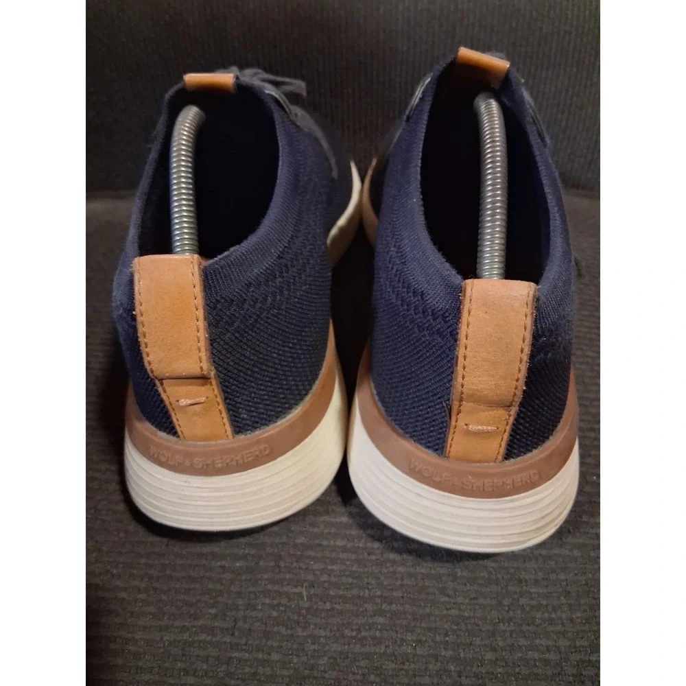 Wolf & Shepherd‎ Swiftknit Derby Shoes Men's Size 11 Navy Leather Pull Tab